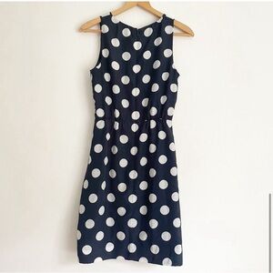 J. Crew Factory Navy & White Polka Dot Dress